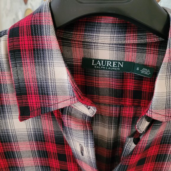 SOLD - Ralph Lauren Red Plaid Blouse US S - Picture 2 of 9